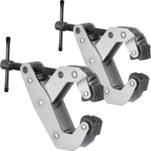 2 Pack Cantilever No-Twist Deep Throat T-Handle Multi-Purpose Lever Clamp, 1″