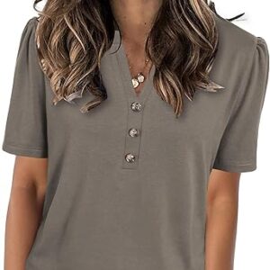 Womens Tops Summer 2025 Short Sleeve Casual Shirts Fashion Loose Fit Clothes