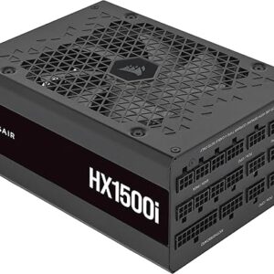 Corsair HX1500i Fully Modular Ultra-Low Noise ATX Power Supply – ATX 3.0 & PCIe 5.0 Compliant – Fluid Dynamic Bearing Fan – CORSAIR iCUE So…