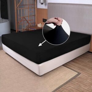 Full Size Fitted Sheet Only – 4-Way Stretch Knit, Snug Fit, Wrinkle Free & Stay in Place, No More Slipping Off for Mattress, Soft & Comforta…
