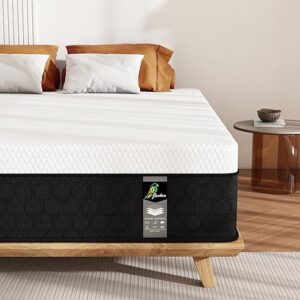 Full Size Mattress, 10 Inch Innerspring Hybrid Mattress in a Box with Memory Foam for Back Pain Relief, Medium Firm Matress with Motion Isol…