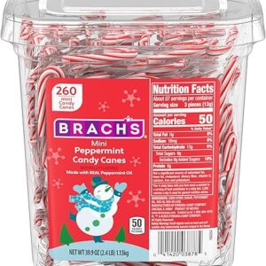 Brach’s Mini Candy Canes Tub, 260 Count