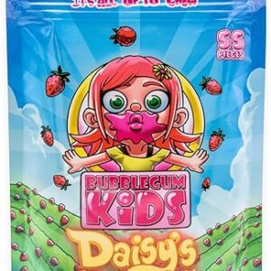 Bubblegum Kids Sugar Free Gum – For Kids and Adults – Vegan Friendly – Retro, Parent Approved Bubble Gum with Burst of Sweet Flavor – Daisy…