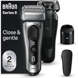 Braun Series 8 8567cc Electric Razor for Men, 4+1 Shaving Elements & Precision Long Hair Trimmer, 5in1 SmartCare Center, Close & Gentle Even…