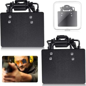Hungdao 2 Pieces International Standard Shooting Glasses Patch 1.57 x 1.97 Inch Shooting Patch Black Eye Patch for Glasses Blinders Occlude…
