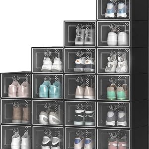 YITAHOME 18 Pack Stackable Shoe Storage Boxes