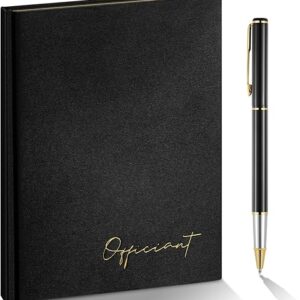 Wedding Officiant Book with Black Ink Pen 5.25 x 8.25 Inch Hardcover Journal Notebook with 192 Pages Officiant Gift Pastor Gift for Wedding…
