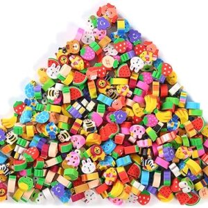 300 Mini Animal Fruit Erasers for Kids