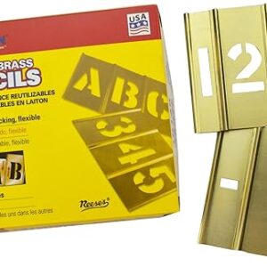 3″ Brass Number Stencil Set, 15 Pcs