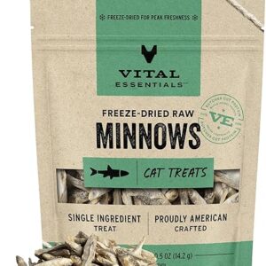 Vital Essentials Freeze Dried Raw Cat Treats, Minnows Treats, 0.5 oz