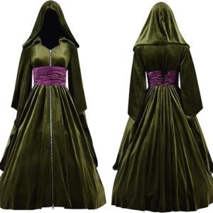 Padme Amidala Costume Women Queen Padme Dress Velvet Green Hooded Robe Cloak Deluxe Jedi Uniform Halloween Cosplay Outfits