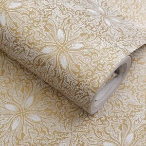 Vintage Gold Floral Adhesive Wallpaper Liner