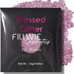 Glitter Eyeshadow Tin Palette – Chunky High Pigmented Pink Sparkle eyeshadow, Waterproof Metallic Face Glitter Beauty (Pink#5)