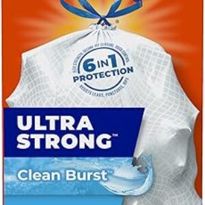 Hefty Ultra Strong Tall Kitchen Trash Bags, Clean Burst Scent, 13 Gallon, 40 Count
