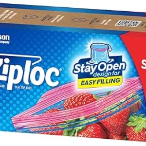 Ziploc Quart Food Storage Bags, Stay Open Design with Stand-Up Bottom, Easy to Fill, 29 Count