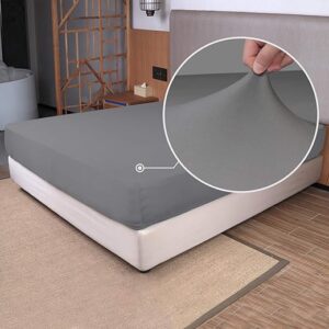 Full Size Fitted Sheet Only – 4-Way Stretch Knit, Snug Fit, Wrinkle Free & Stay in Place, No More Slipping Off for Mattress, Soft & Comforta…