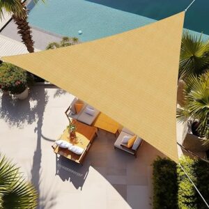 Shade&Beyond Triangle Sun Shade Sail 16’x16’x16′ Canopy Sand for Patio Garden Yard Deck Pergola, (We Make Custom Size)