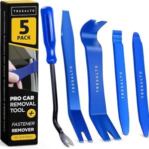 Auto Trim Removal Tool Kit – 5-Piece No Scratch Pry Tool Set for Car Panel and Dashboard Removal – Includes Door Panel Tools, Push Rivets, …