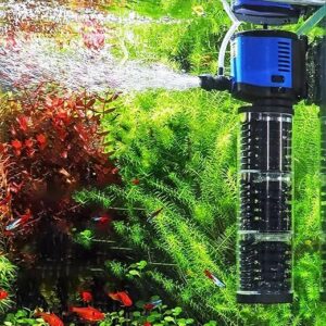 TARARIUM Fish Tank Filter Powerful 400GPH for 75-200 Gallon Large Aquarium Small Pond Fountain, Wave-Maker Submersible Water Pump Turtle Tan…