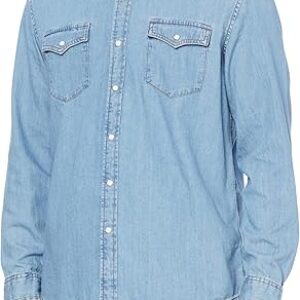 Amazon Essentials Men’s Denim Shirt Long Sleeve – Regular-Fit Denim Shirt