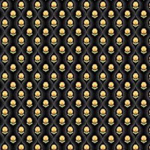 Patch of Sunshine Floral Fabric (Black)