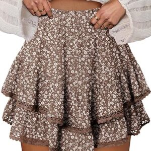 onlypuff Flowy Shorts for Women Ruffle Skorts Mini Skirts High Waisted Teen Gilrs Tennis Skort Summer Shorts