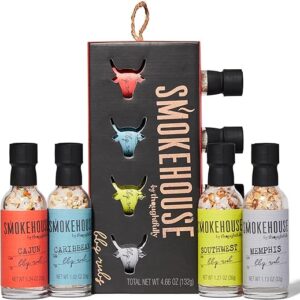 Smokehouse Gift Set by Thoughtfully, Vegan and Vegetarian Barbecue Rubs, Flavors Include Cajun, Caribbean, Memphis and Southwest, Set of 4