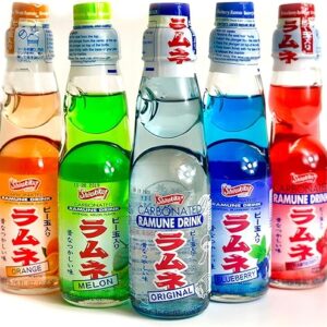 Ramune Japanese Soda Variety Pack – Shirakiku Multiple Flavors – Japanese Drink Gift Box (5 Count)