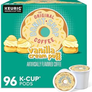 The Original Donut Shop Vanilla Cream Puff Coffee, Keurig Single Serve K-Cup Pods, Medium Roast, 96 Count
