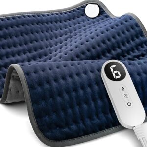 Blue Elf Heating Pad for Back/Neck/Shoulder Pain Relief and Cramps,XXL Electric Heating Pads with 6 Heat Settings, Auto Off, Moist Heat, Ma…