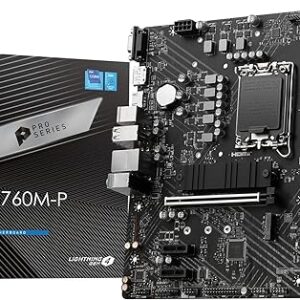 MSI PRO B760M-P DDR4 mATX Motherboard, 4X DDR4~128GB, 1x PCI-E x 16, 2X PCI-E x 1, 2X M.2, 4X SATA, 1x USB 3.2, 4X USB 2.0, 1x USB-C