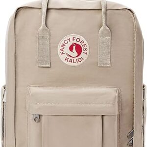 KALIDI Casual Laptop Backpack 15 Inches Classic Camping Rucksack Travel Outdoor Square Daypack College Hiking Gym Bag, Khaki