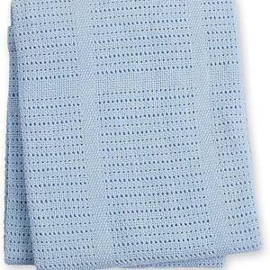 lulujo Baby Cellular Baby Blanket, Blue