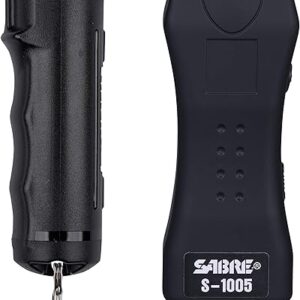 SABRE Pepper Spray & 2-in-1 Stun Gun with Flashlight, Self Defense Kit, Fast Flip Top Safety, Finger Grip for Better & Faster Aim, Painful 1…