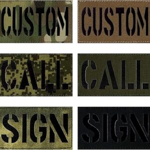 Custom Call Sign Patch, IR Infrared Reflective Patch with Hook Loop Fastener