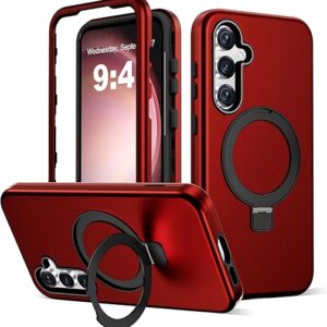 for Samsung Galaxy S24 FE Case with Magnetic Ring Stand [Compatible with Mag-Safe][Military Grade Drop Protection][Build in Kickstand] Shoc…