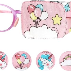 Cotton & Silk Left Eye Patch for Kids Glasses (Left Eye, Balloon)