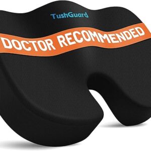 TushGuard Seat Cushion for Office Chair Memory Foam Non-Slip Desk Seat Cushion Back, Coccyx, Sciatica, Tailbone Pain Relief Butt Pillow for Office…