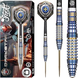 Shot! Darts Future Knights Darkstar Steel Tip Dart Set 90% Tungsten Professional Darts for Bristle Dartboard