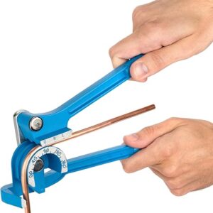 LORESO Tube Bender, Tubing Bender 0-180 Degrees Pipe Bender – 3 In 1 Copper Bender for 1/4″ 5/16″ 3/8″ Tubing Bending Tools- Manual Tubing Bender for Copper, Brass, Aluminum and Thin Steel Pipes