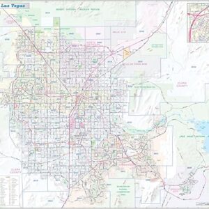 Metro Maps Greater Las Vegas NV Detailed Region Wall Map (55″x44″ Laminated Full Color Road Map)