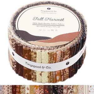 Tinyspool & Co. Jelly Roll Fabric Strips for Quilting, Crafting, and Sewing, 40 Strip Assorted Bundle, Soft Cotton for Blanket, Rug, Upholst…