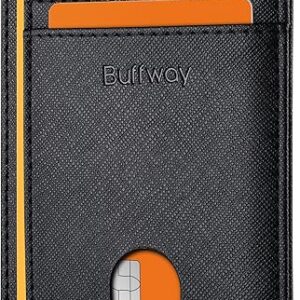 Buffway Slim RFID Blocking Leather Wallet