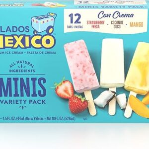 Helados Mexico, Assorted Flavors Minis Ice Cream Bars, 12 Count (Frozen)
