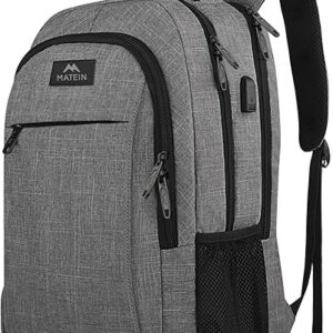 MATEIN Travel Laptop Backpack, Business Anti Theft Slim Sturdy Laptops Backpack with USB Charging Port, Water Resistant College School Comp…