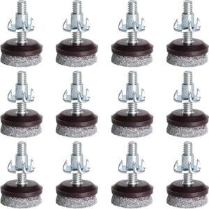 Adjustable Furniture Levelers with Felt – 12 Pack