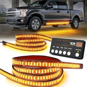LUMENIX 2PCS 70 Inch Emergency Strobe Lights Strip LED Running Board Flexible Lights Bar Flashing Warning Hazard Safety Side Light for Const…