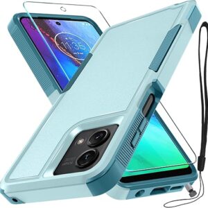 for Motorola Moto G Stylus 5G 2023 Case [Not fit G Stylus 5G 2022] with Tempered Glass Screen Protector, 2-in-1 Full Body Heavy Duty Rugged Shockproof Protective Phone Cover, Mint Green