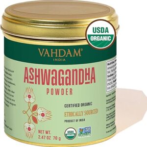 VAHDAM, Organic Ashwagandha Powder (2.47oz/70g) Gluten Free, Non GMO, 100% Raw Ashwagandha Root Powder (Indian Ginseng) Perfect for Cooking…