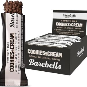 Barebells Protein Bars Cookies & Cream – 12 Count, 20g High Protein Treats – Chocolate Nutrition Bar with 1g Total Sugars – On-The-Go Breakf…